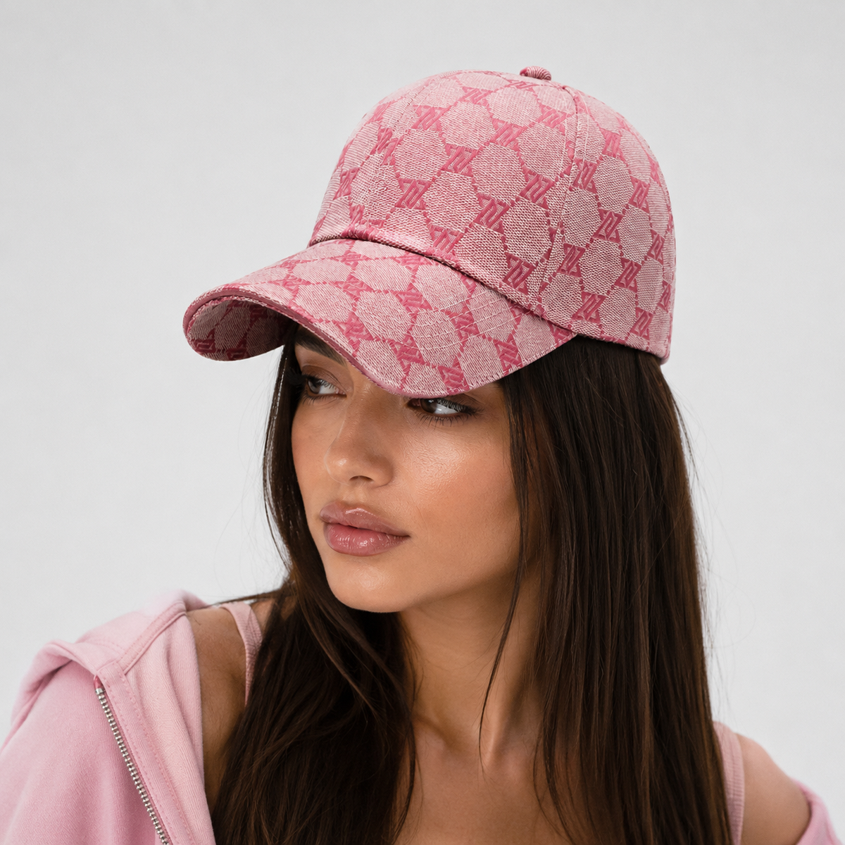 Casquette Rose Monogramme Y2K Tendance
