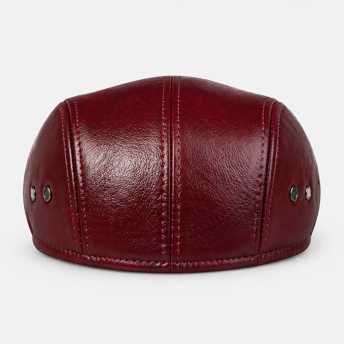 Casquette lisse en cuir rouge Vintage