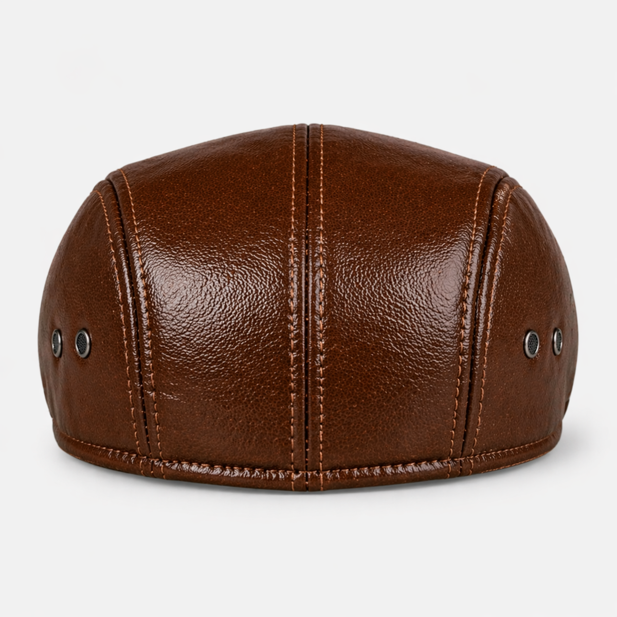 Chapeau lisse en cuir Marron Chic