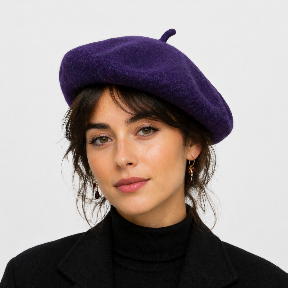 Couvre chef d'artiste Violet en laine