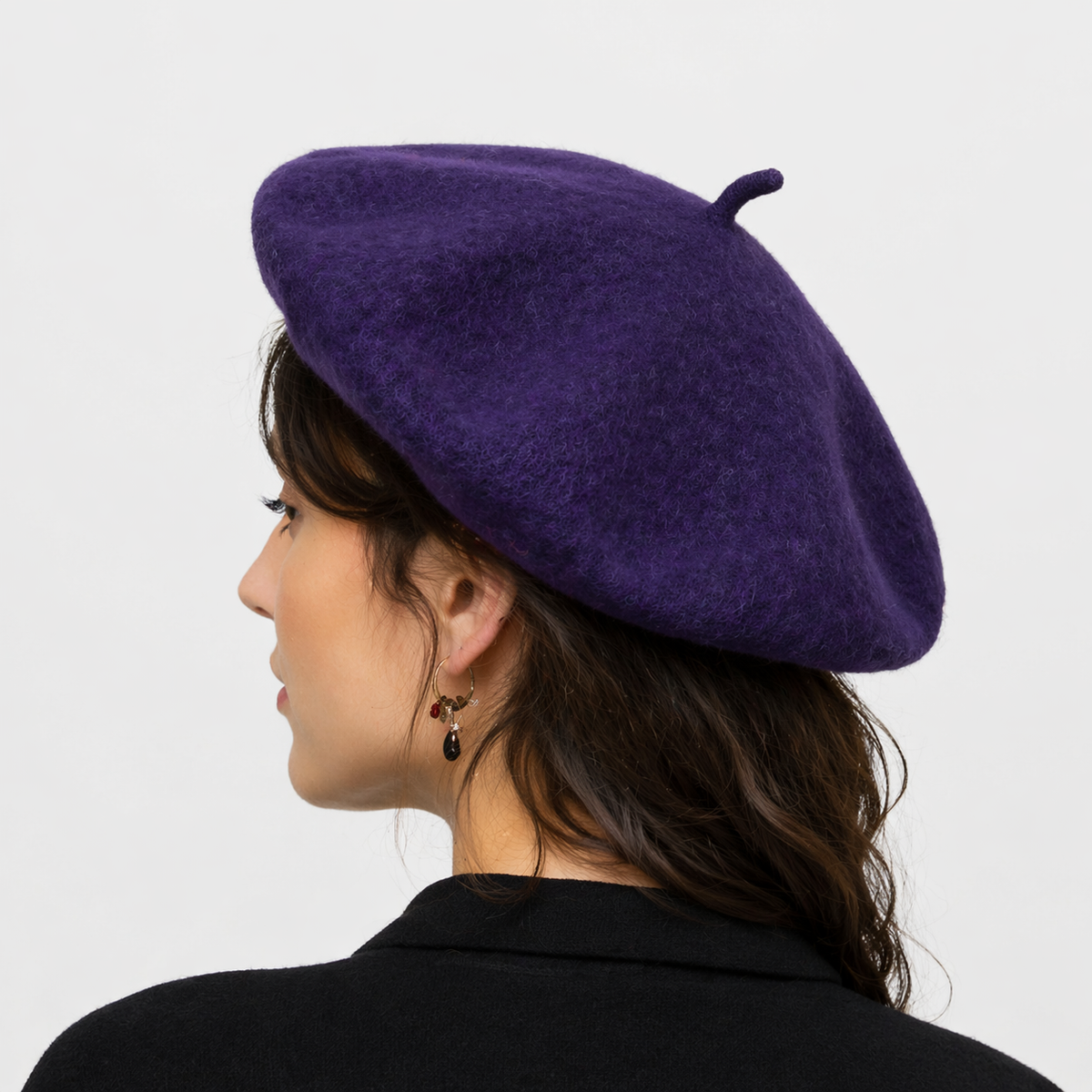 Couvre chef d'artiste Violet en laine