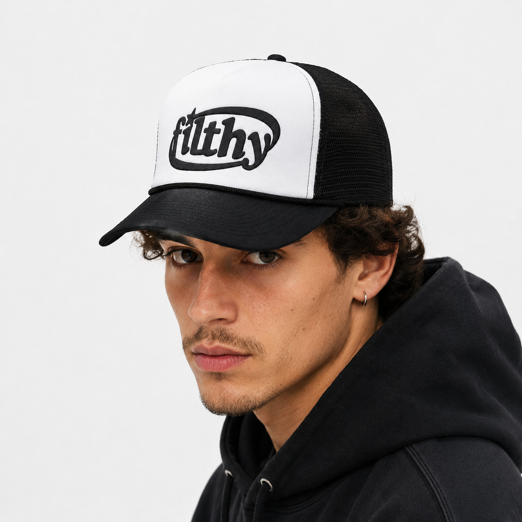 Couvre-Chef Trucker Noir Et Blanc