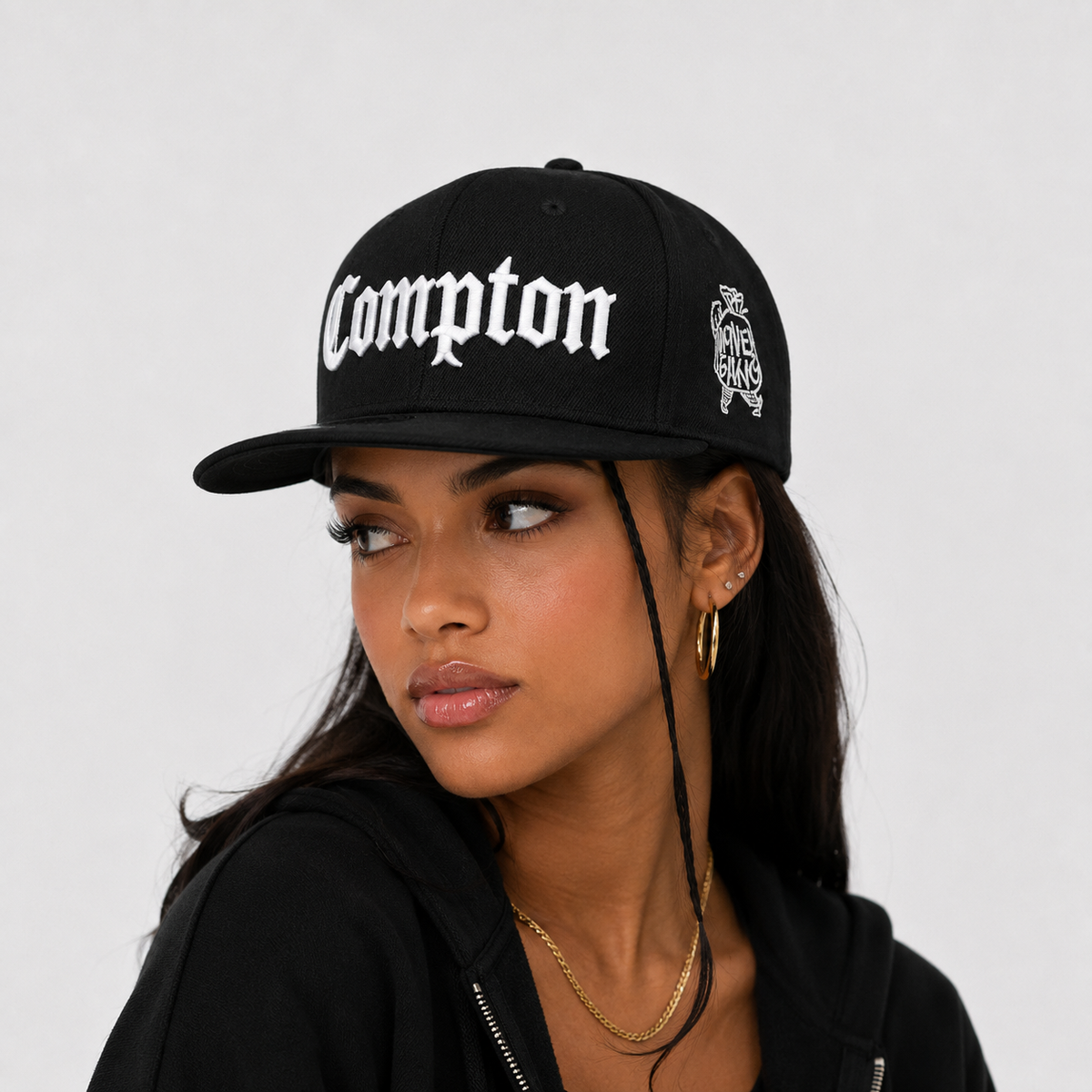 Couvre-Chef Polyester Noire Brodée Compton