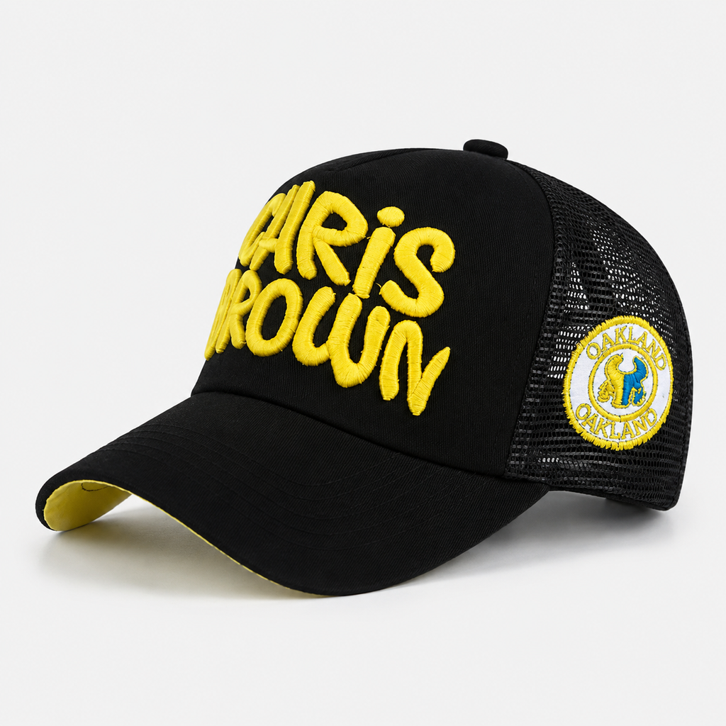 Couvre-Chef Trucker Noir Et Jaune