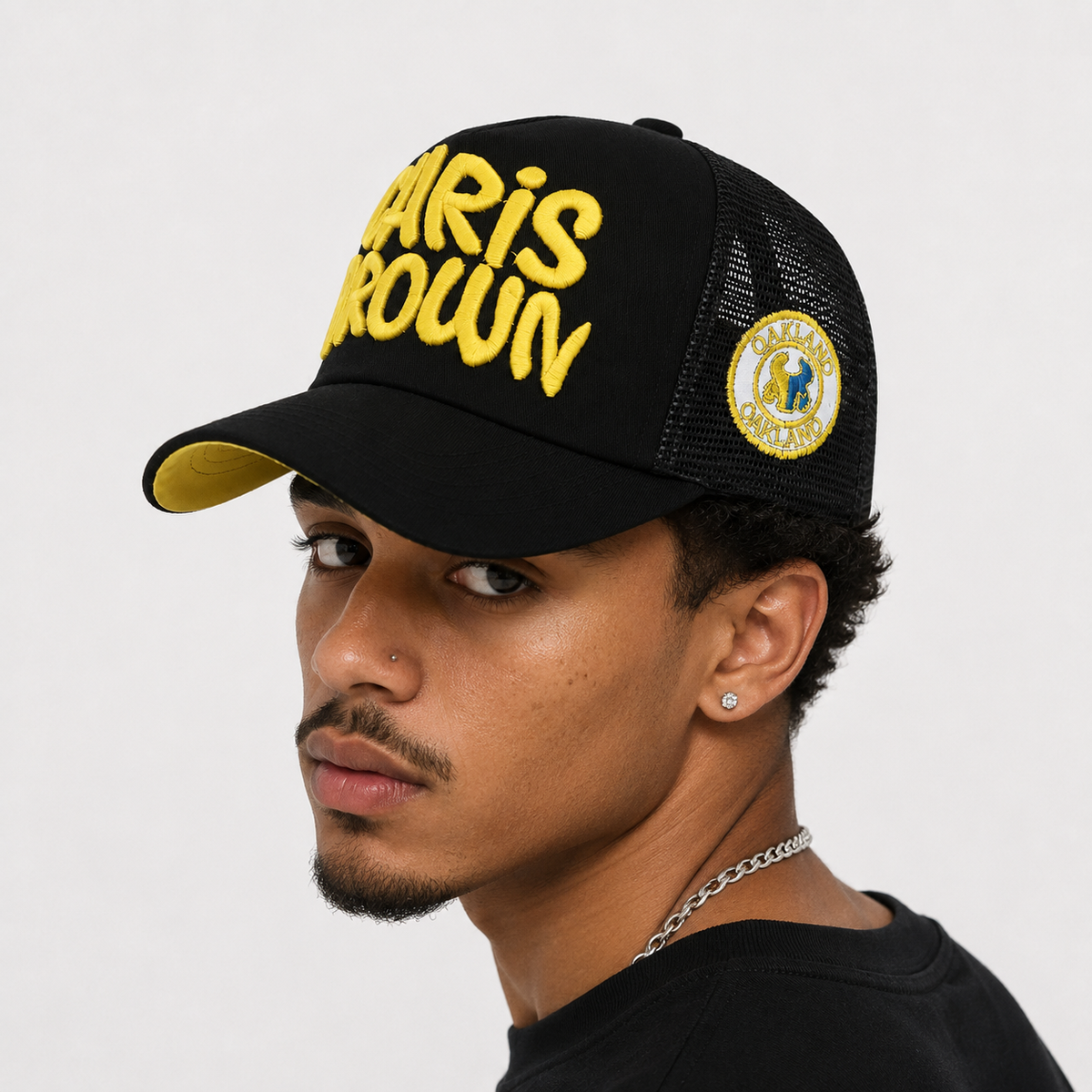 Couvre-Chef Trucker Noir Et Jaune