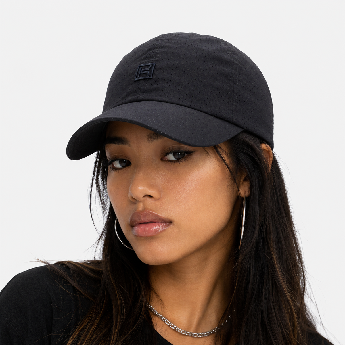 Couvre-Chef Noir En Polyester perforée