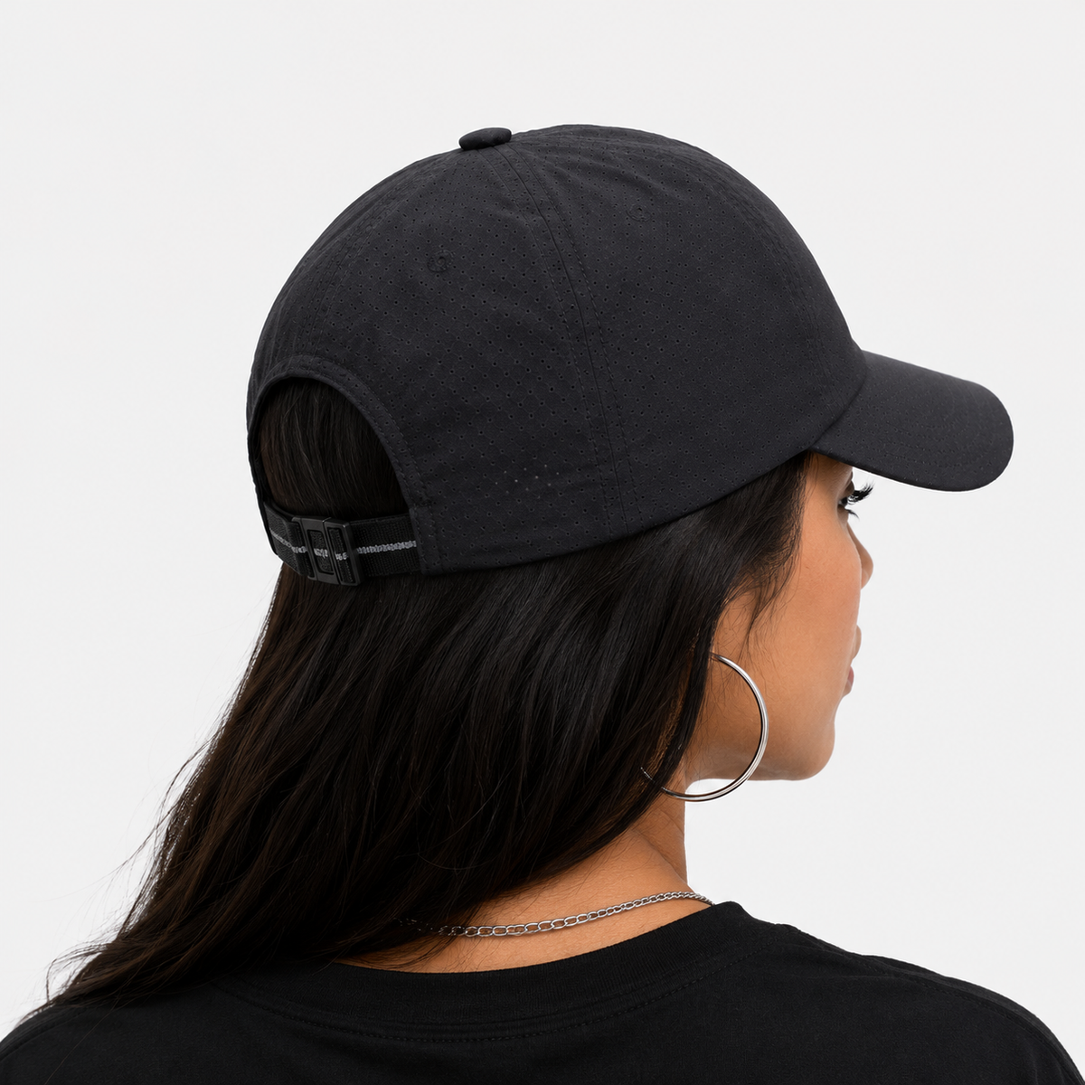 Couvre-Chef Noir En Polyester perforée