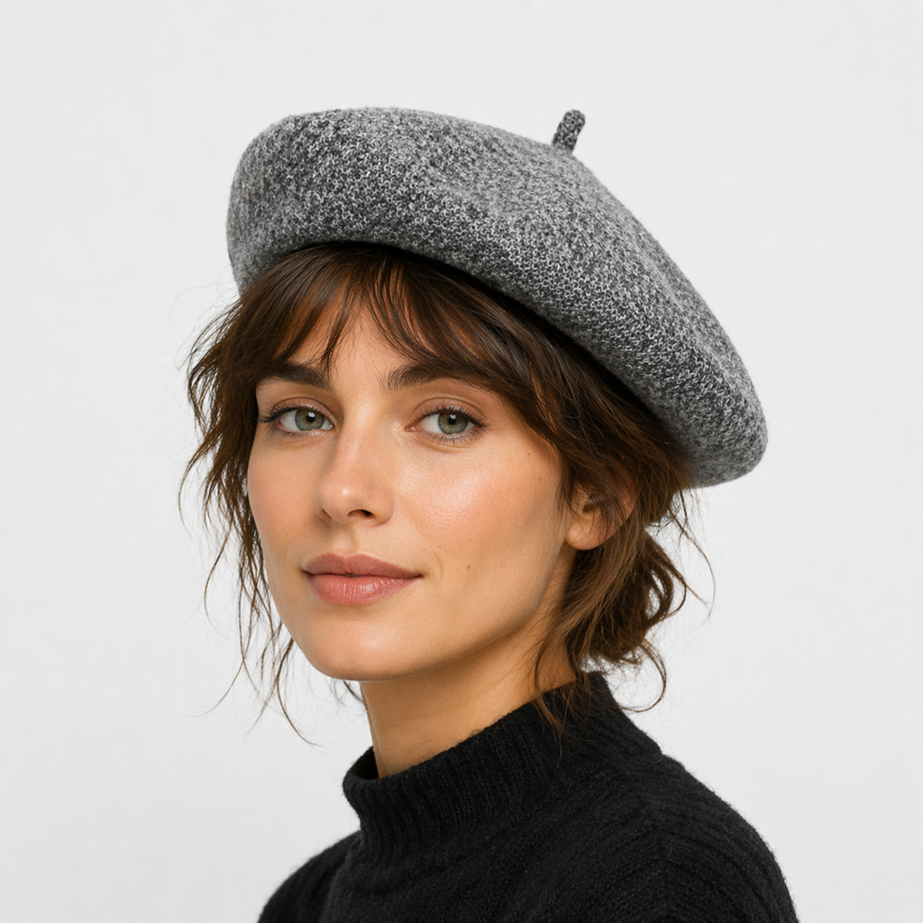 Couvre chef d'artiste Gris foncé en laine