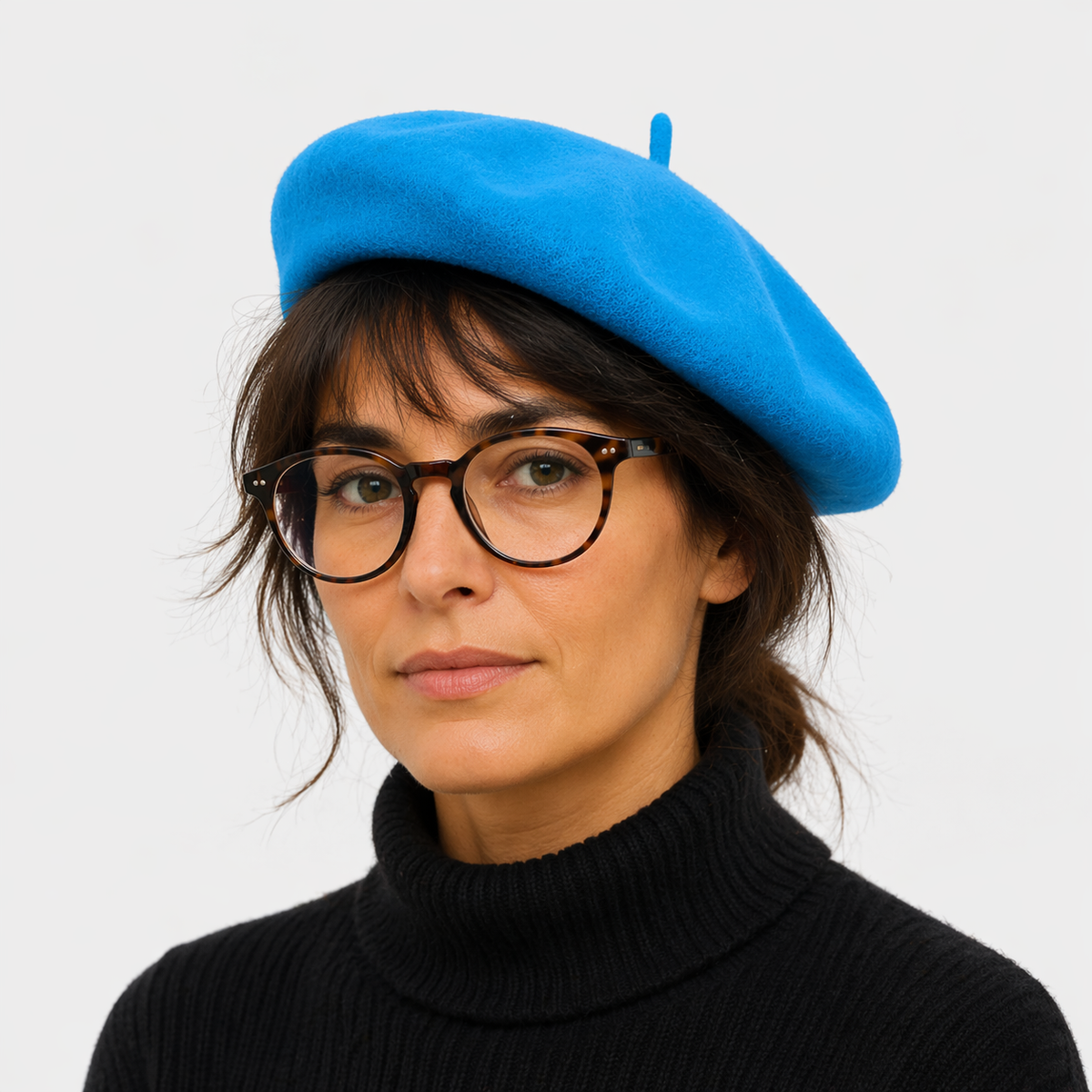 Couvre chef d'artiste Bleu claire en laine