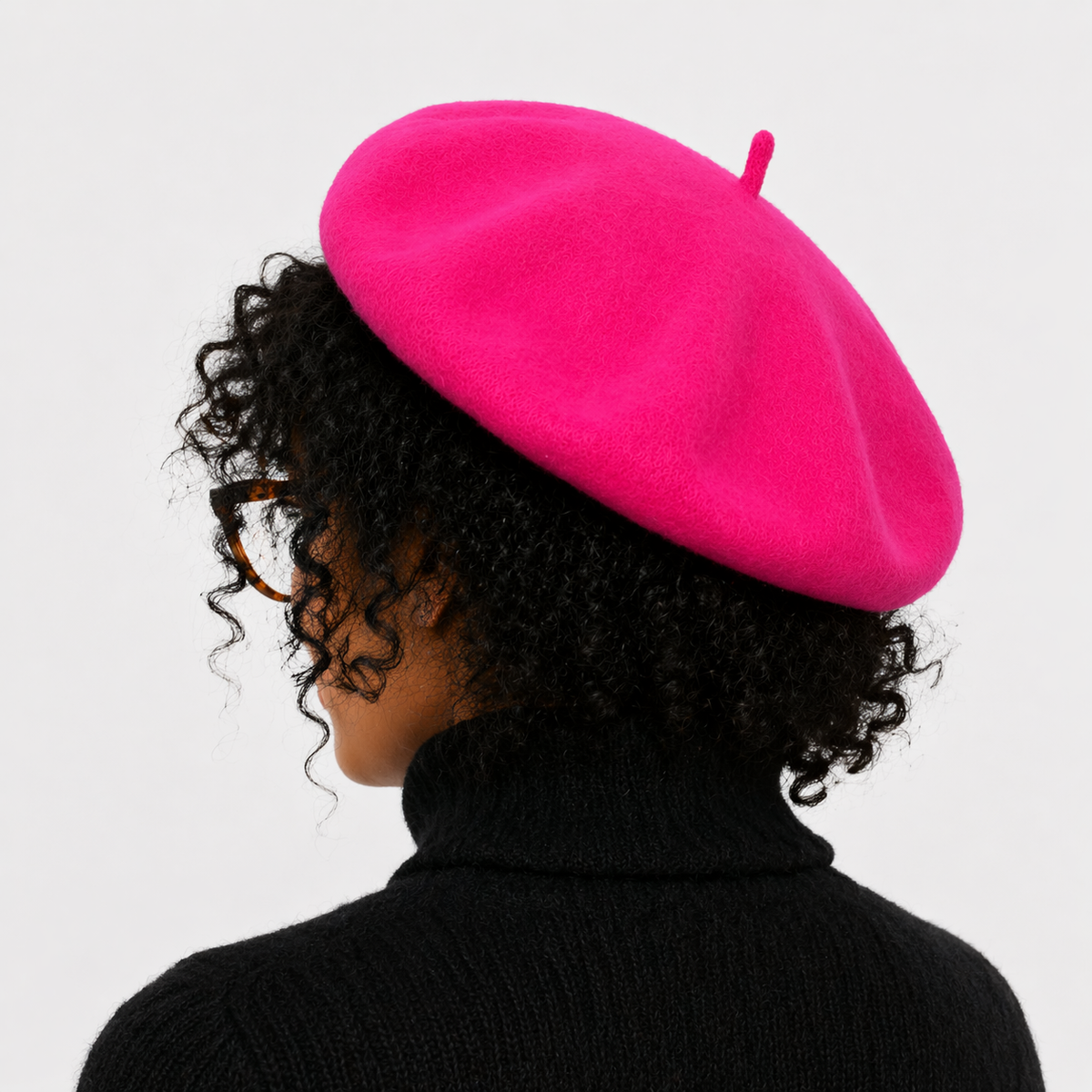 Couvre chef d'artiste Rose foncé en laine