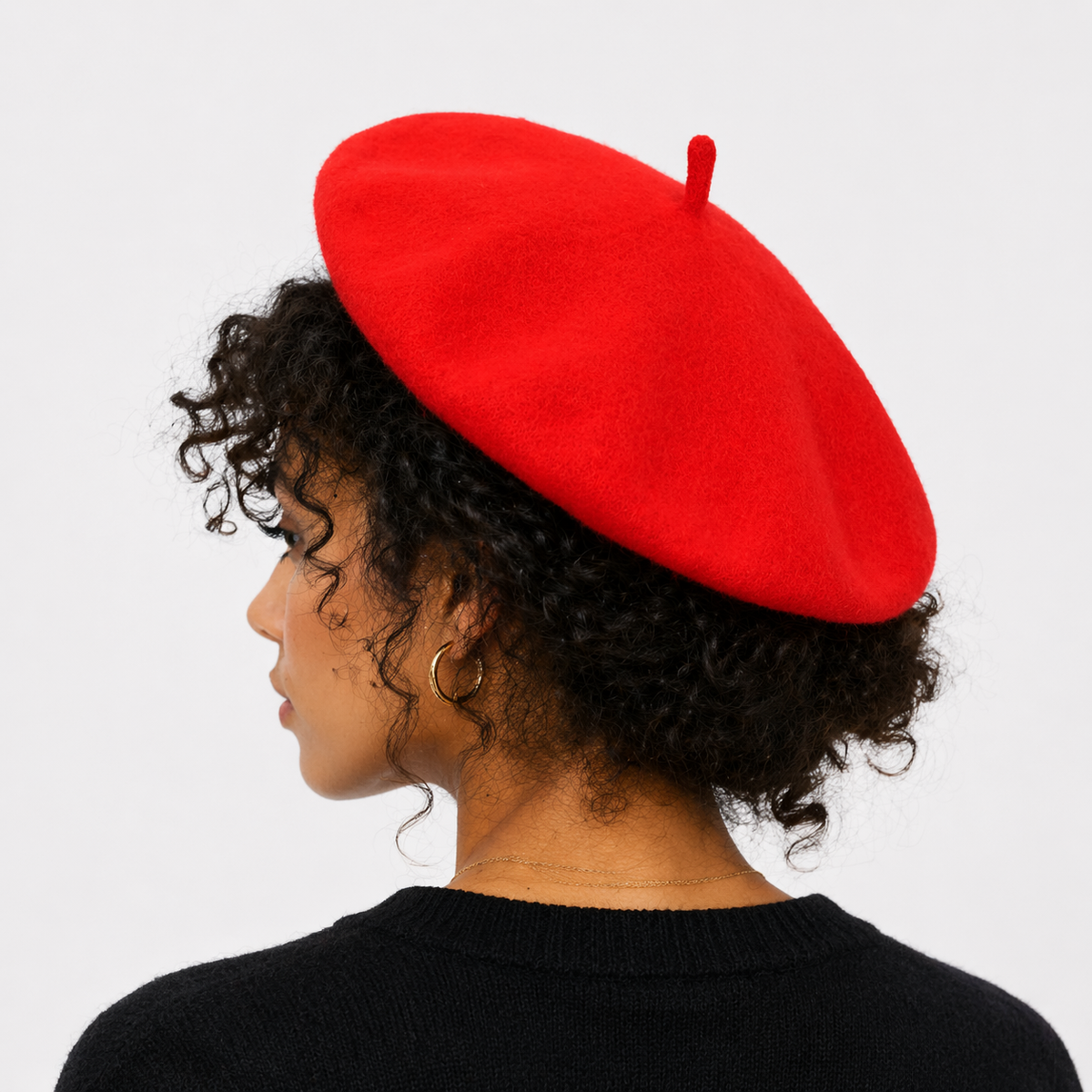 Couvre chef d'artiste Rouge en laine