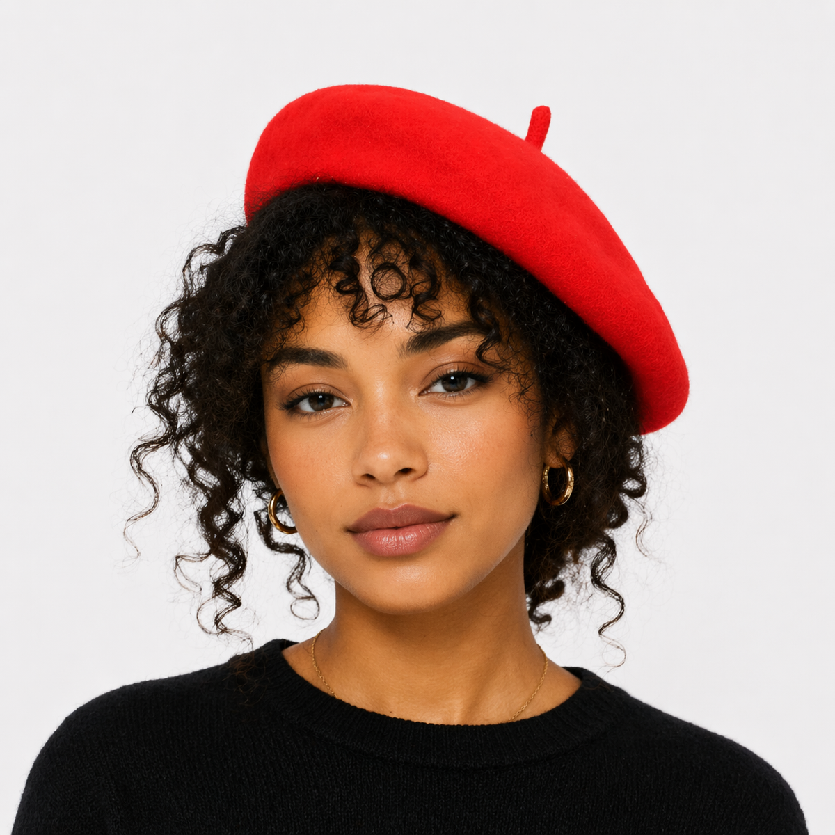 Couvre chef d'artiste Rouge en laine