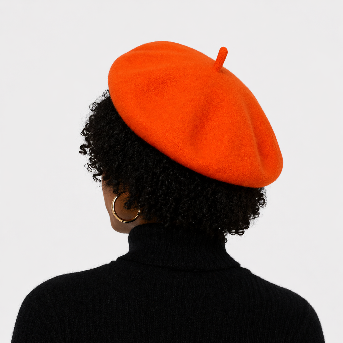 Couvre chef d'artiste Orange en laine