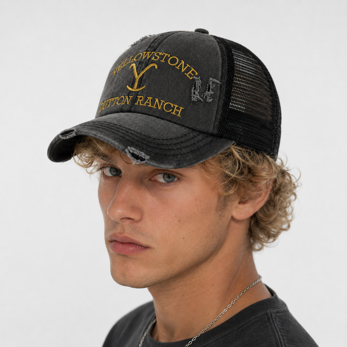 Couvre-Chef Arrière En Maille Broderie Frontale