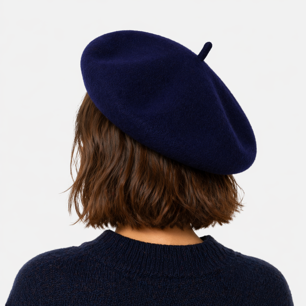 Couvre chef d'artiste Bleu Marine en laine