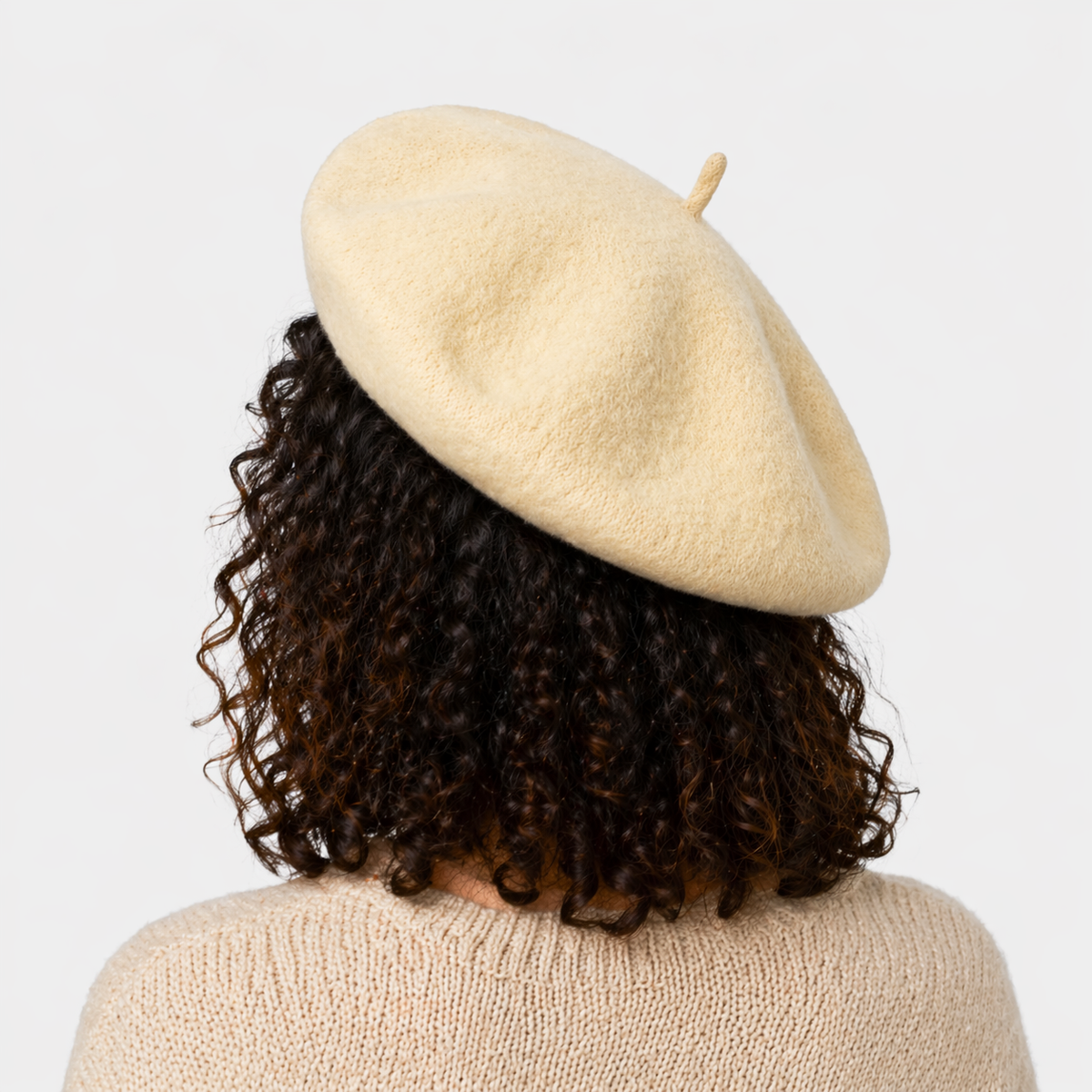 Couvre chef d'artiste Beige en laine