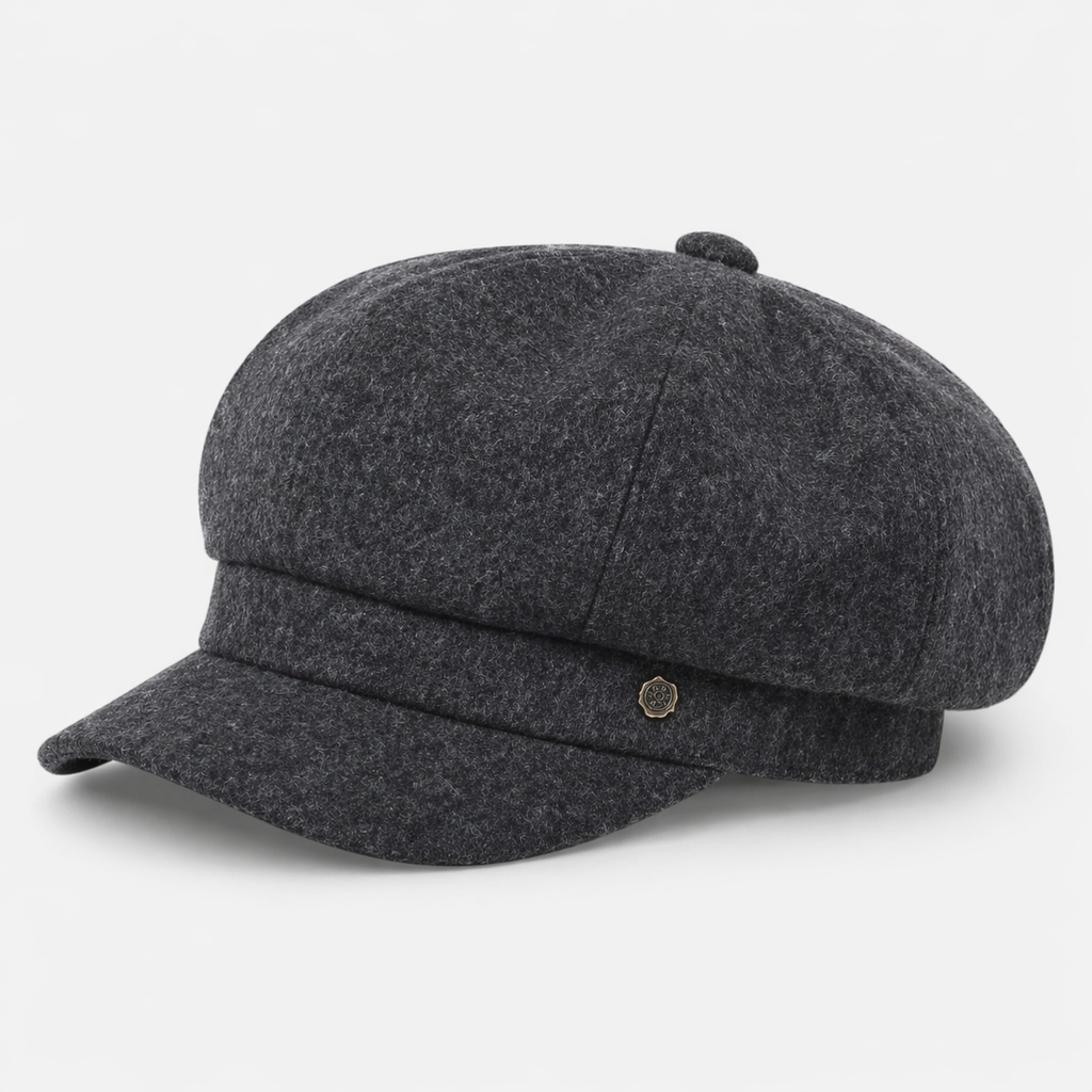 Casquette gavroche Grise foncé en coton