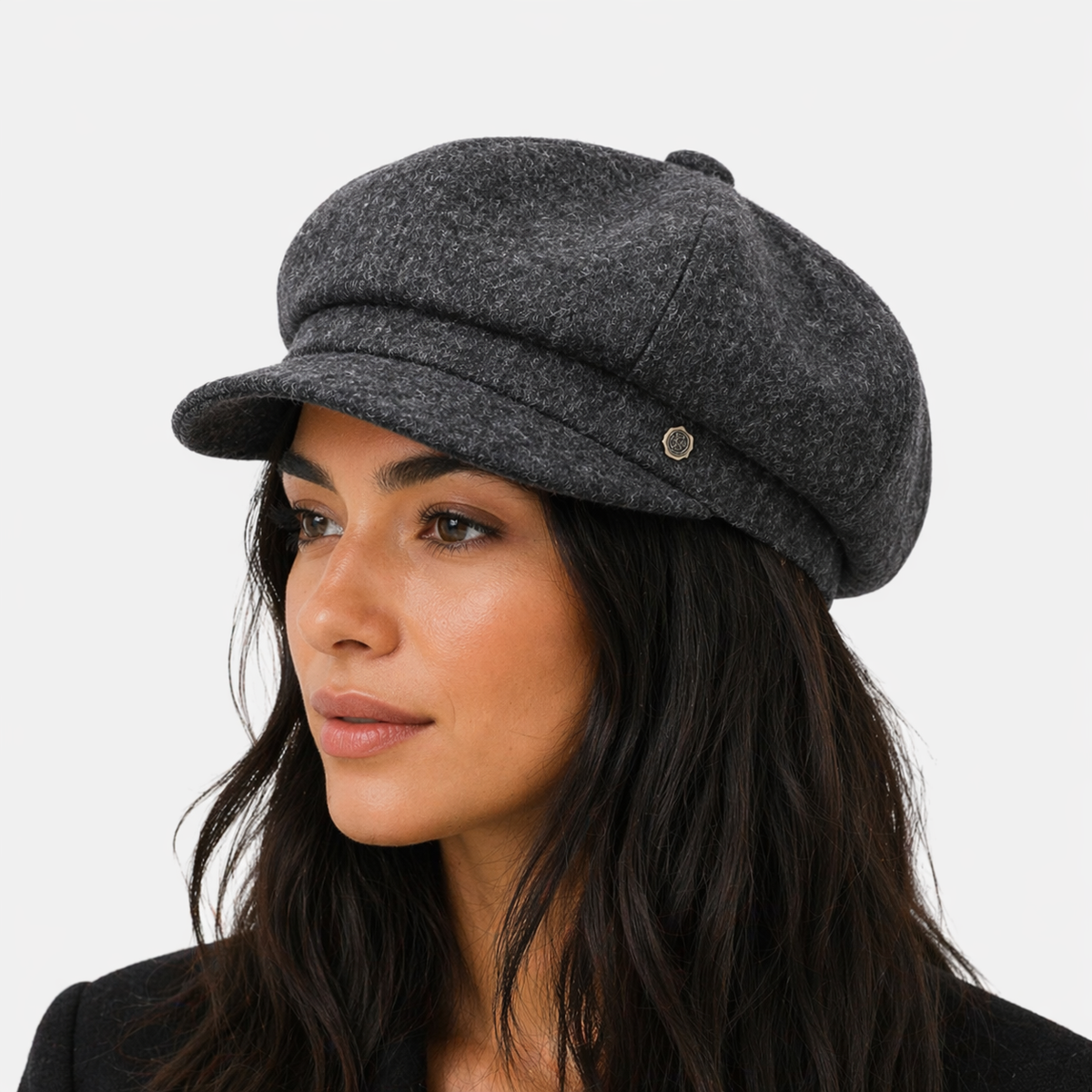 Casquette gavroche Grise foncé en coton