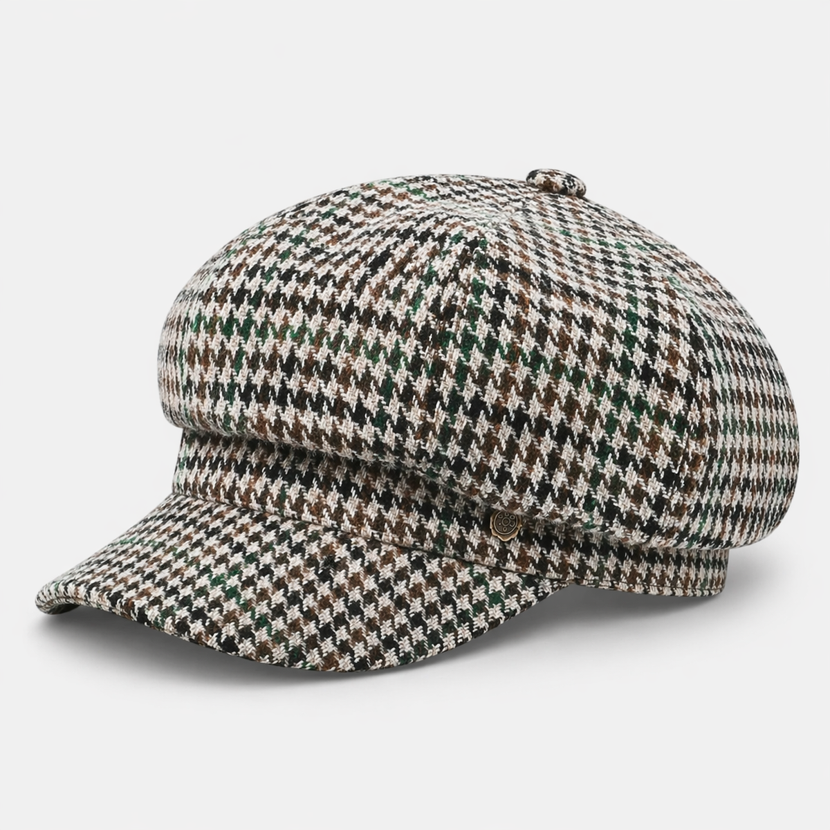 Chapeau Gavroche gris quadrillé Plaid