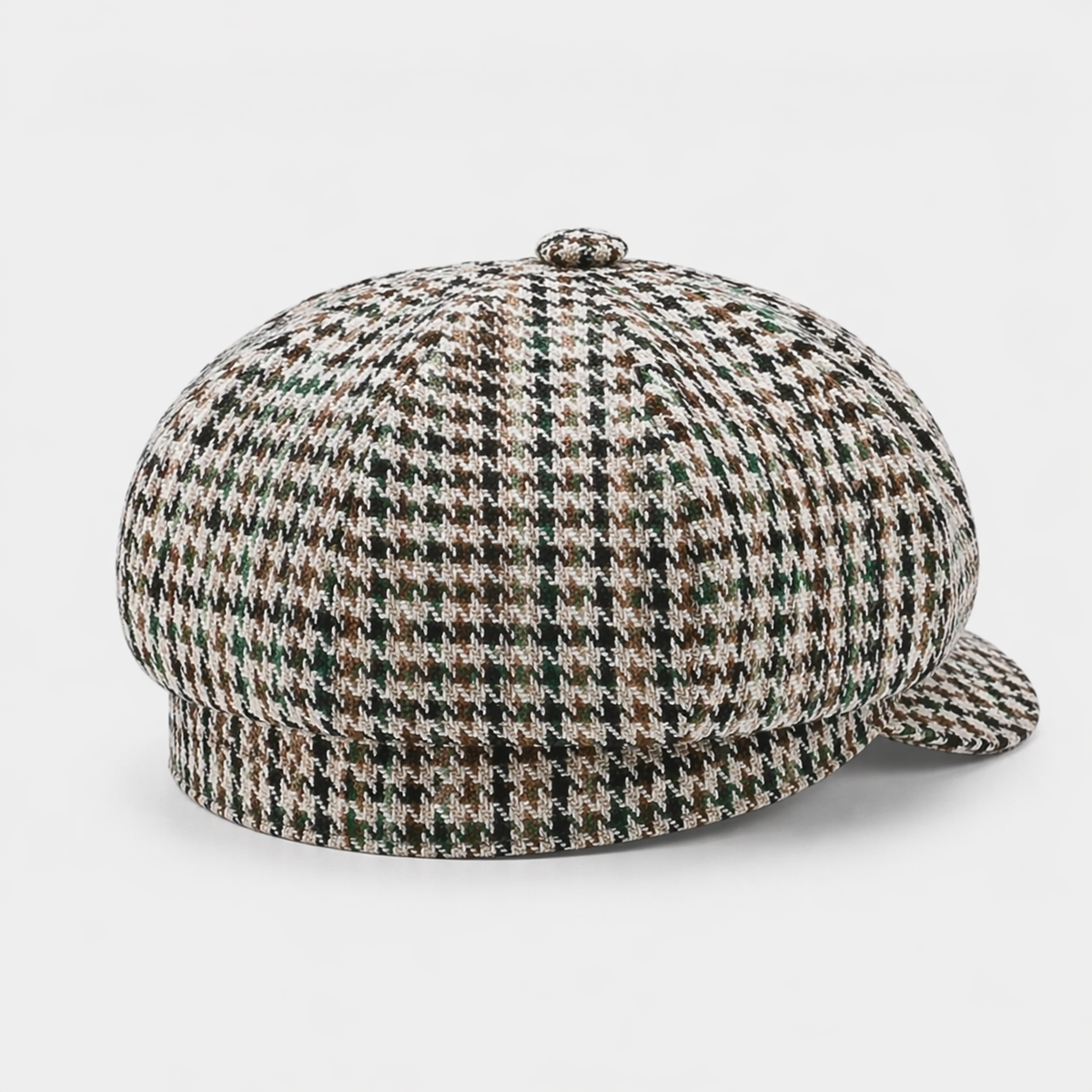 Chapeau Gavroche gris quadrillé Plaid