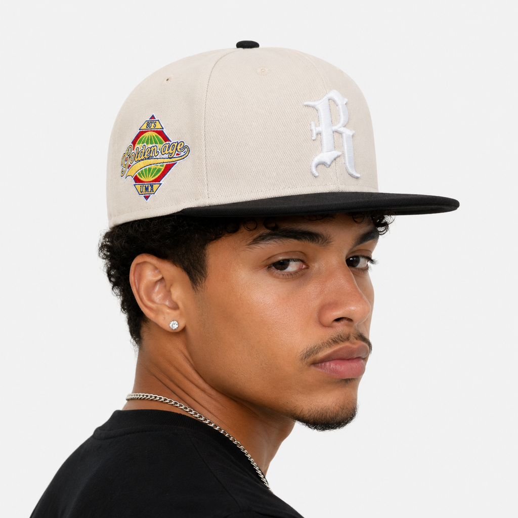 Couvre-Chef Snapback Bicolore Beige Et Noir
