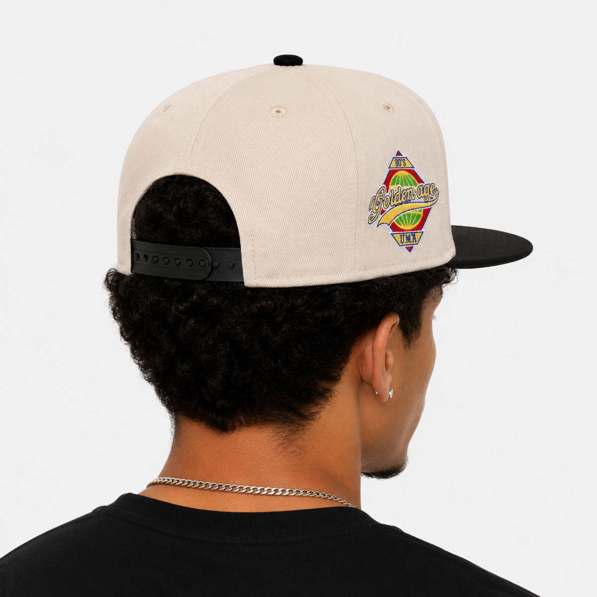 Couvre-Chef Snapback Bicolore Beige Et Noir