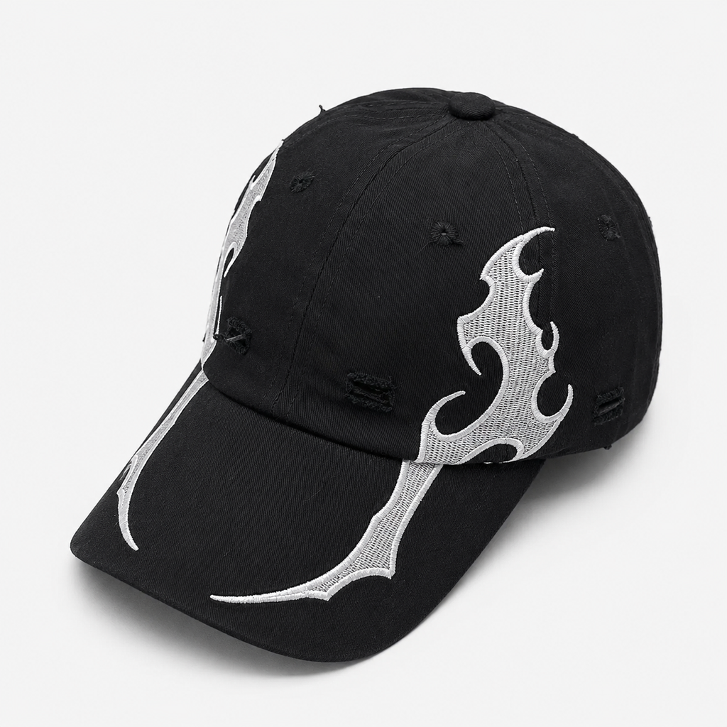 Couvre-Chef Noire Broderie Flamme