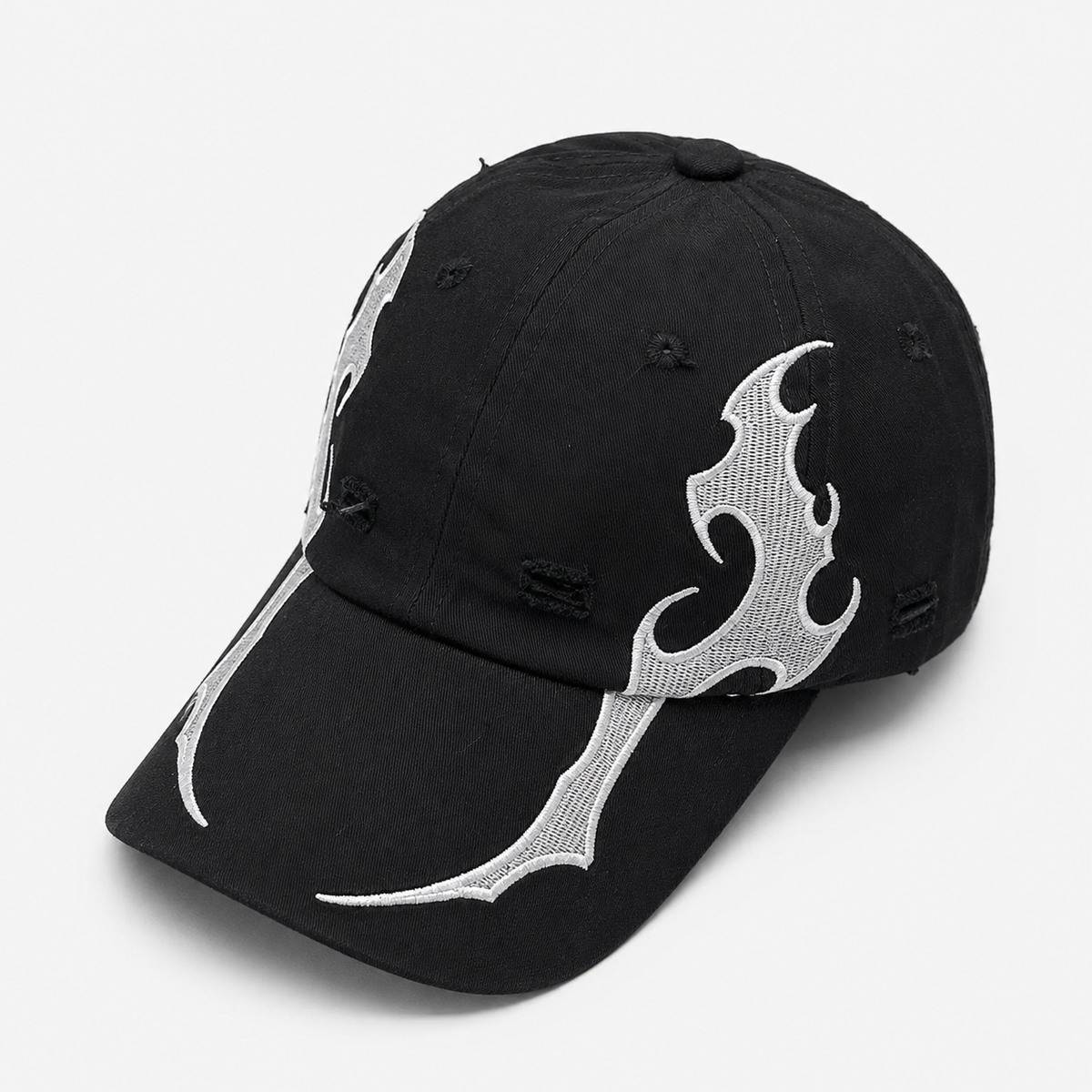 Couvre-Chef Noire Broderie Flamme