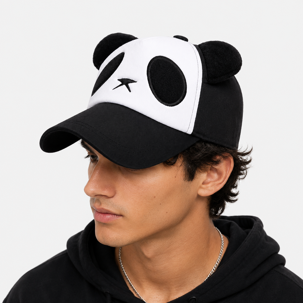 Couvre-Chef Motif Panda Noir Et Blanc