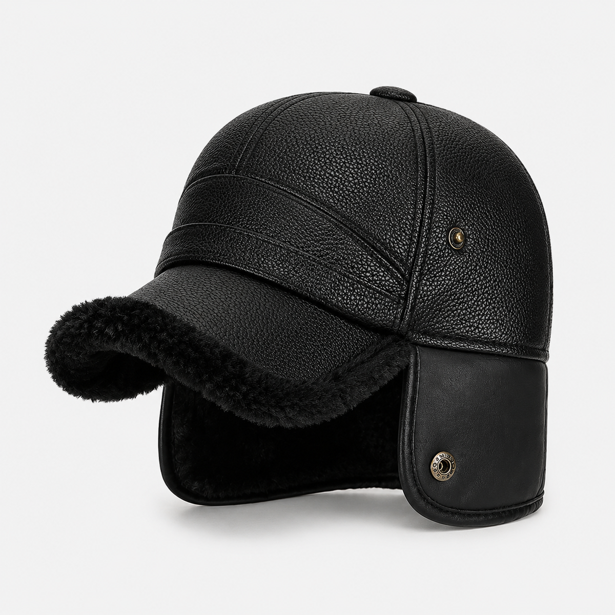 Casquette Hiver Noire avec Cache-Oreilles