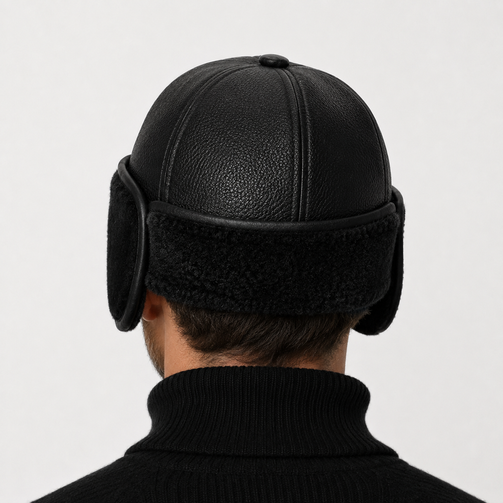 Casquette Hiver Noire avec Cache-Oreilles