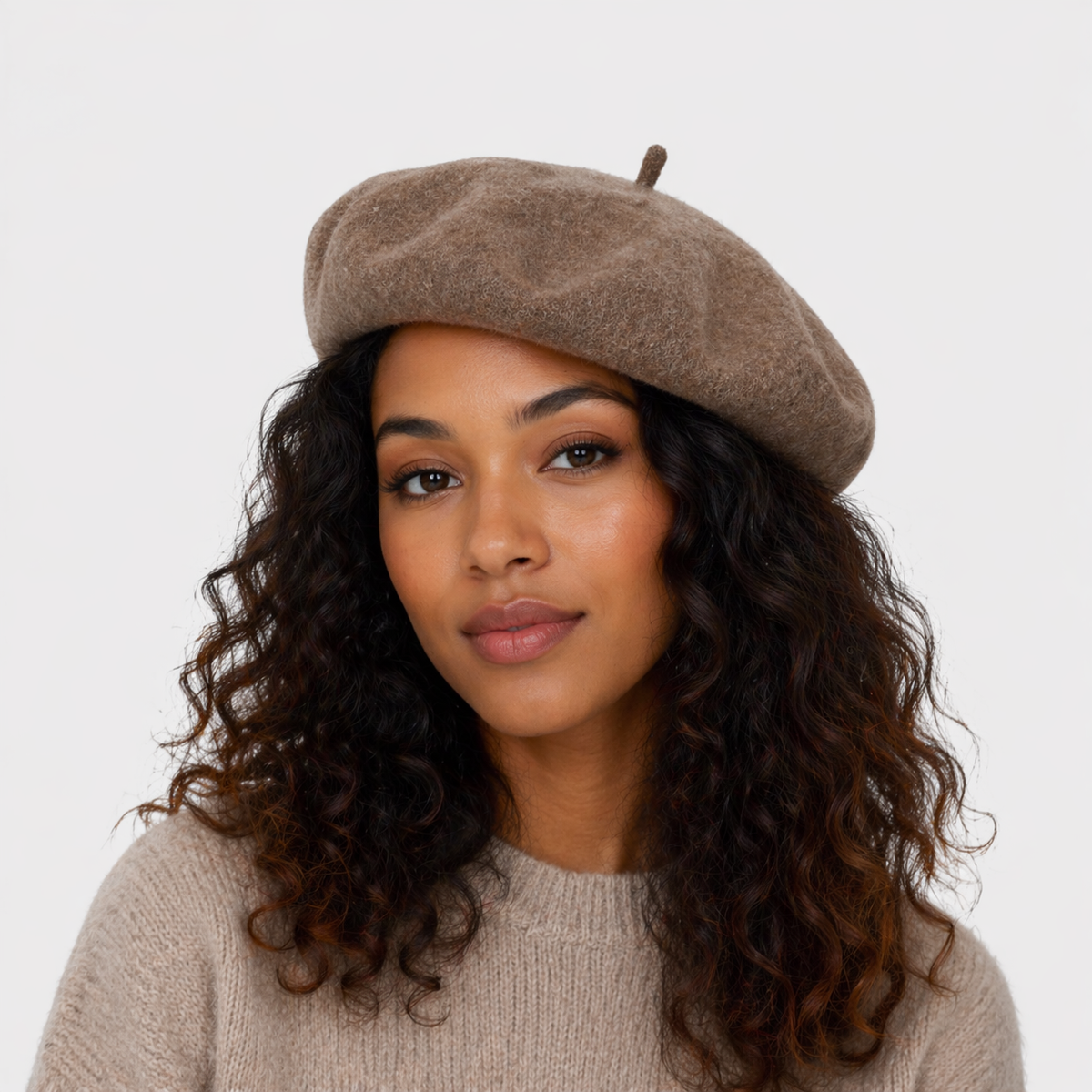 Béret Français Marron Clair en laine