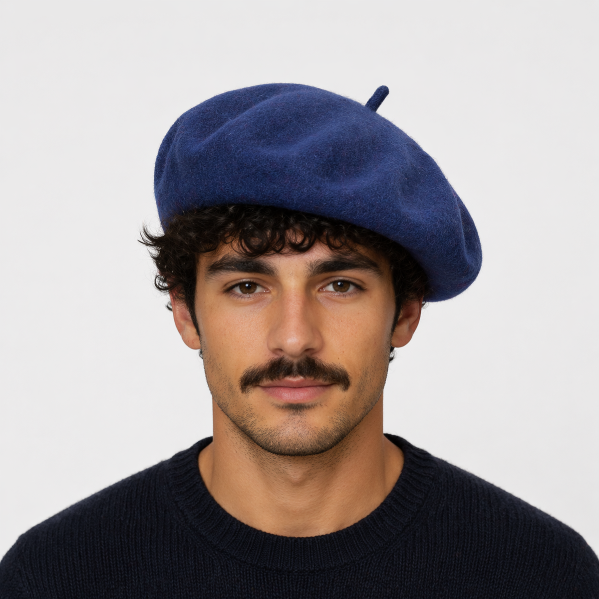 Béret Français en laine Bleu sombre