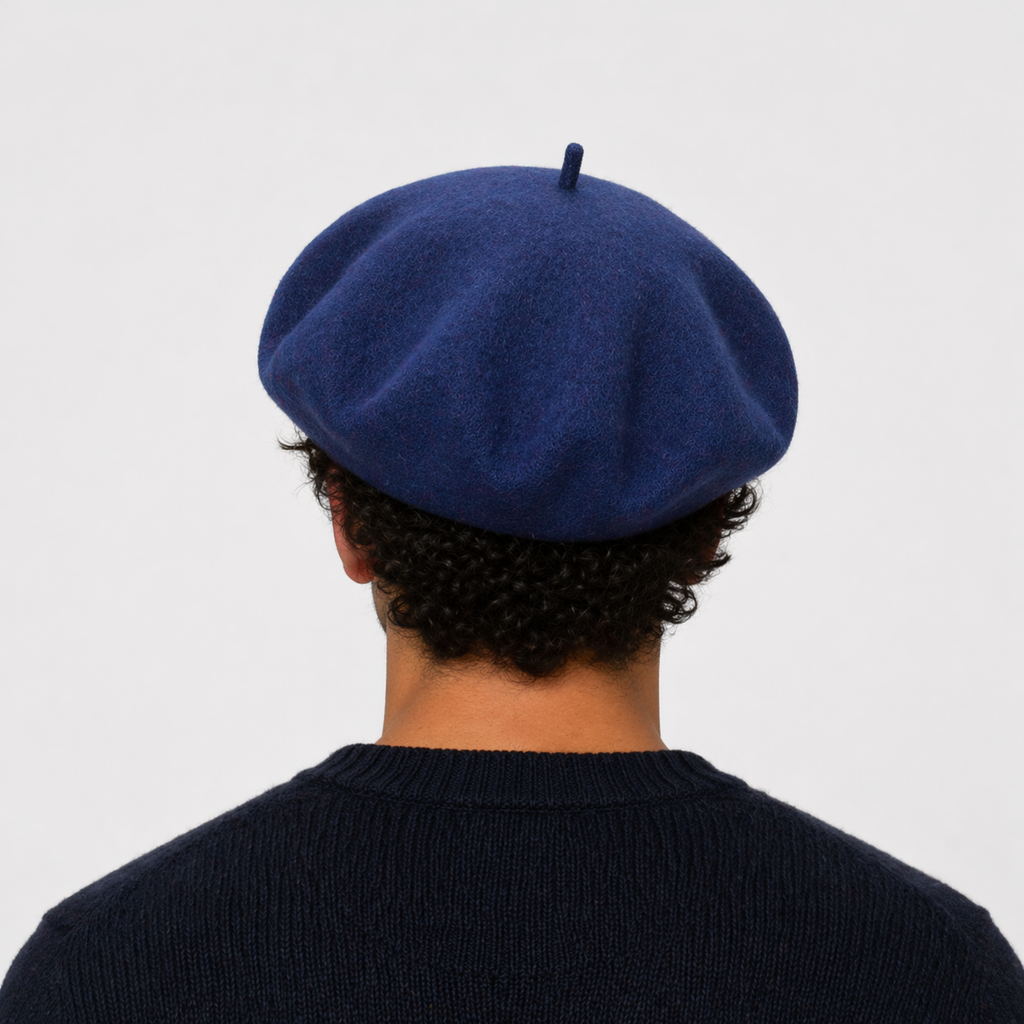 Béret Français en laine Bleu sombre