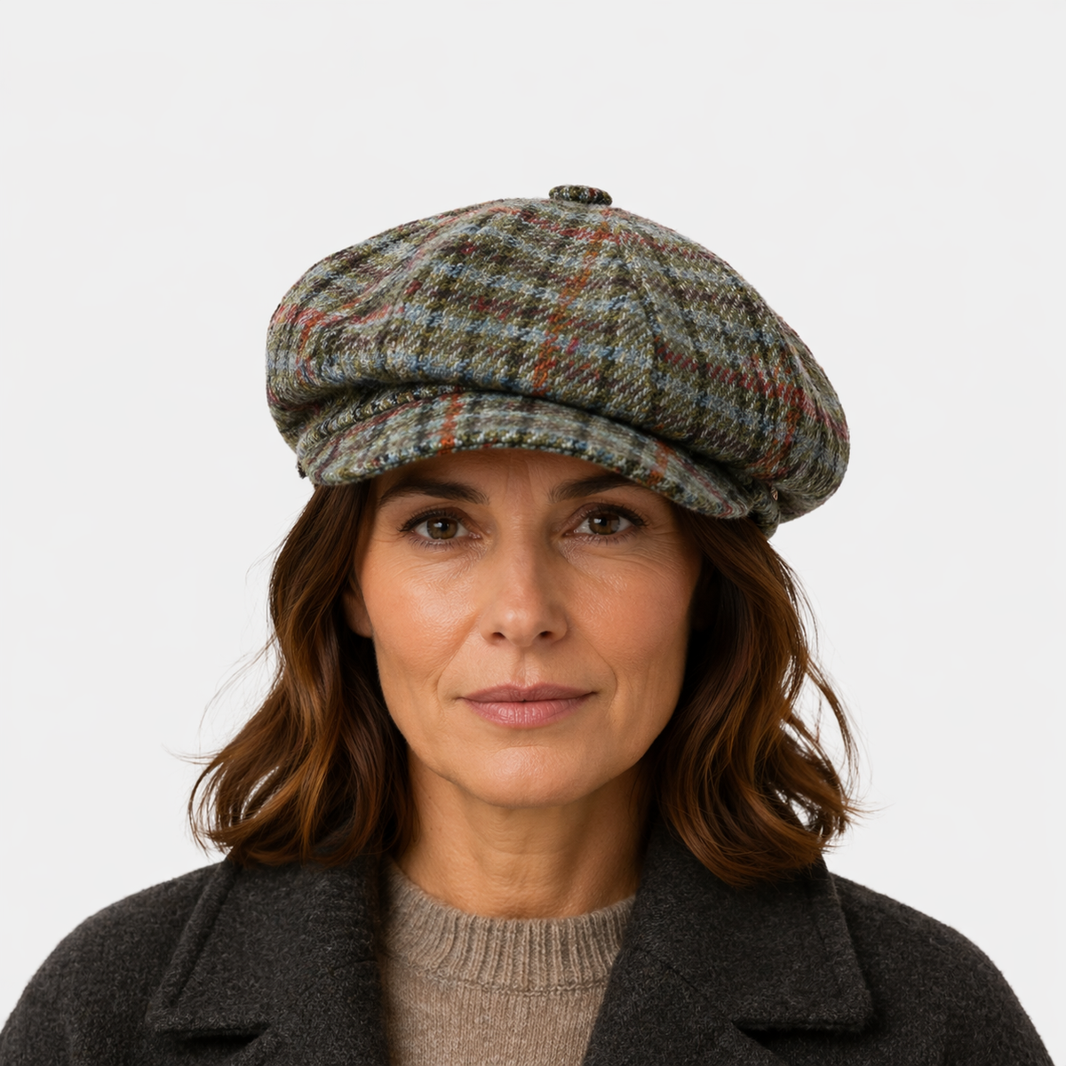 Couvre chef Plaid Vert en cotton