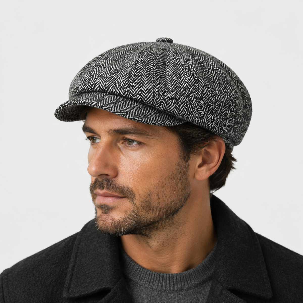Béret Gris Chic avec visière