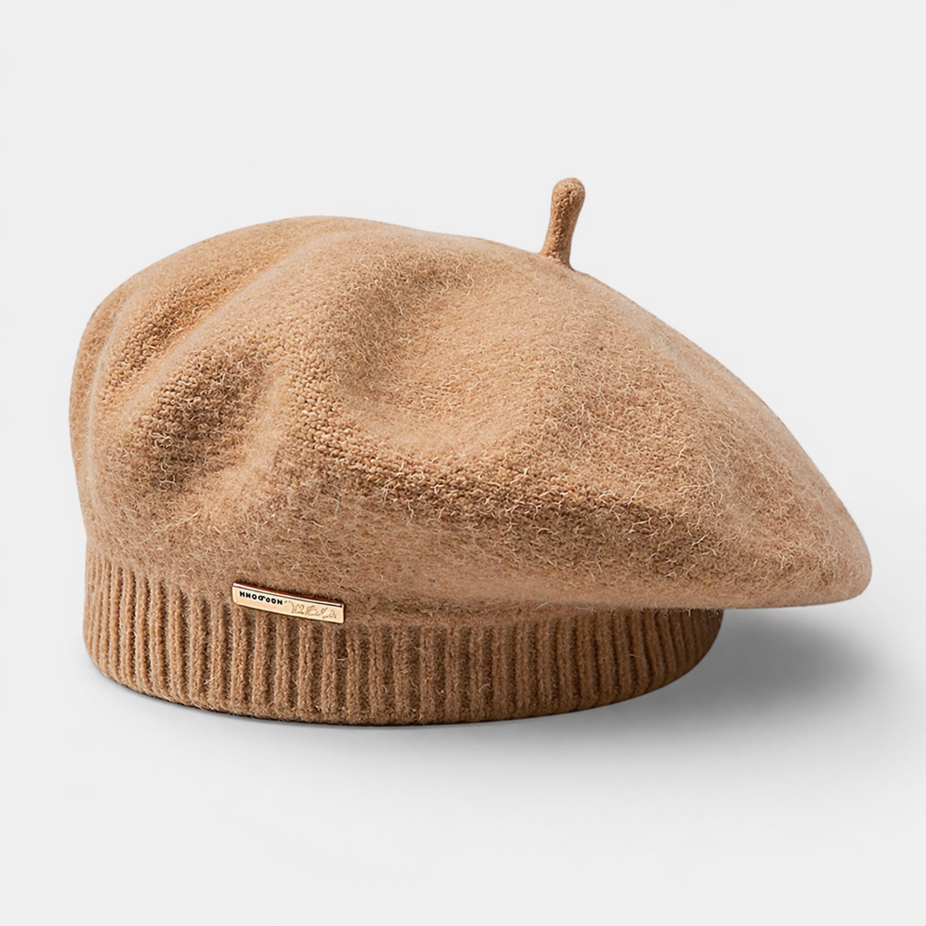 Couvre chef d'artiste Beige avec motif métallique
