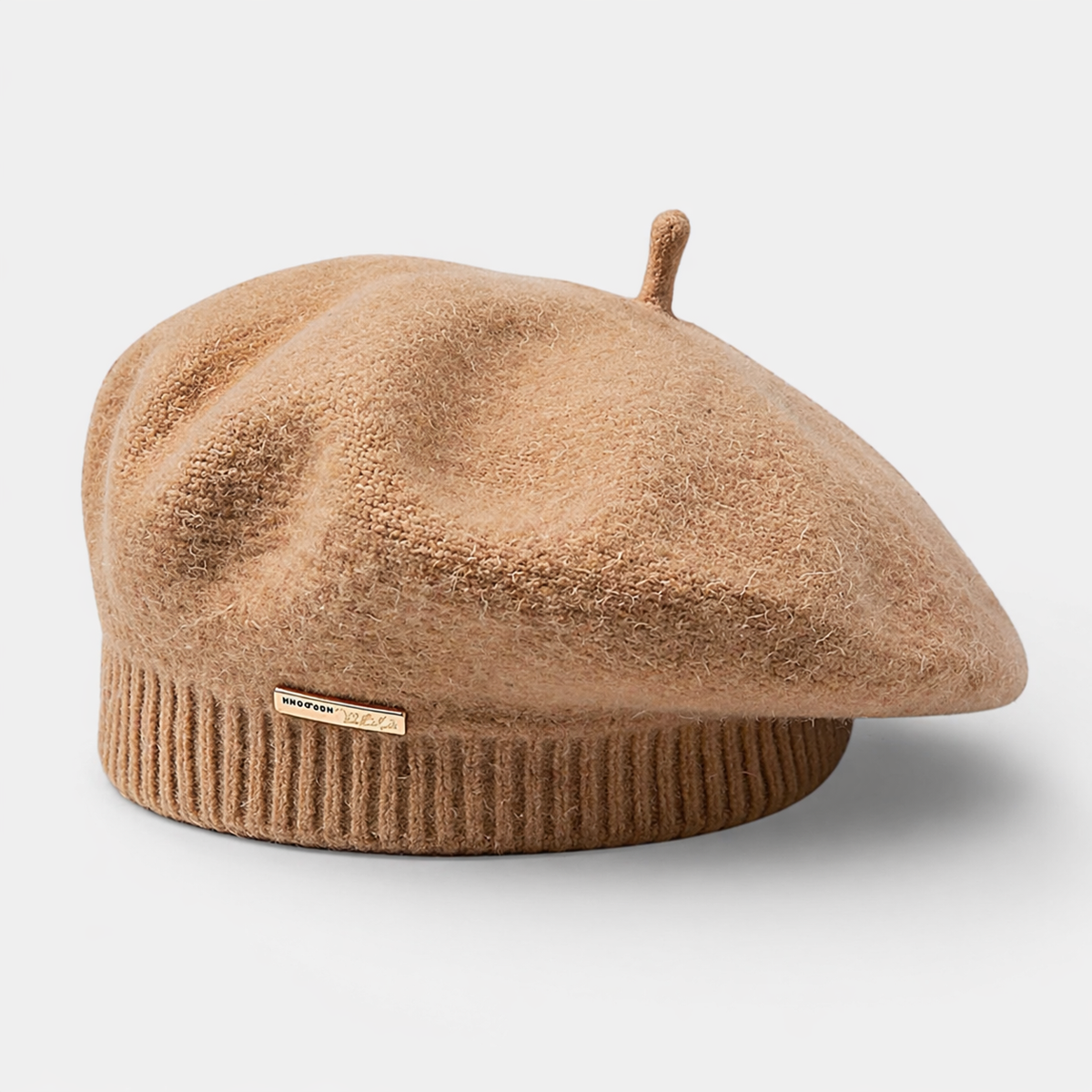 Couvre chef d'artiste Beige avec motif métallique