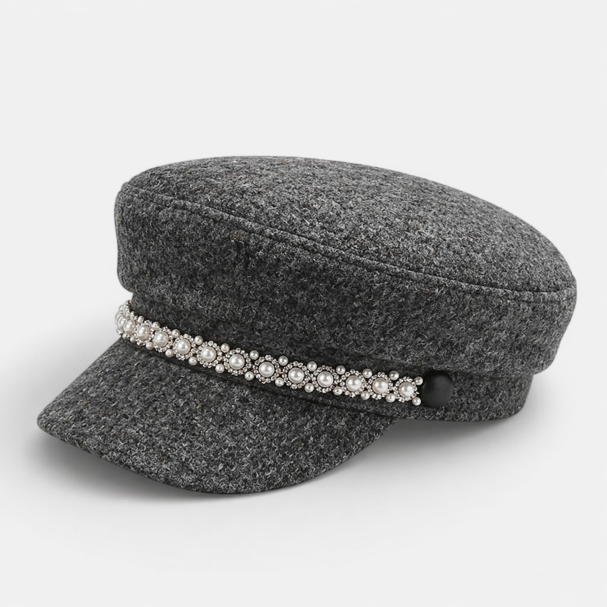 Couvre chef tendance Gris avec strass