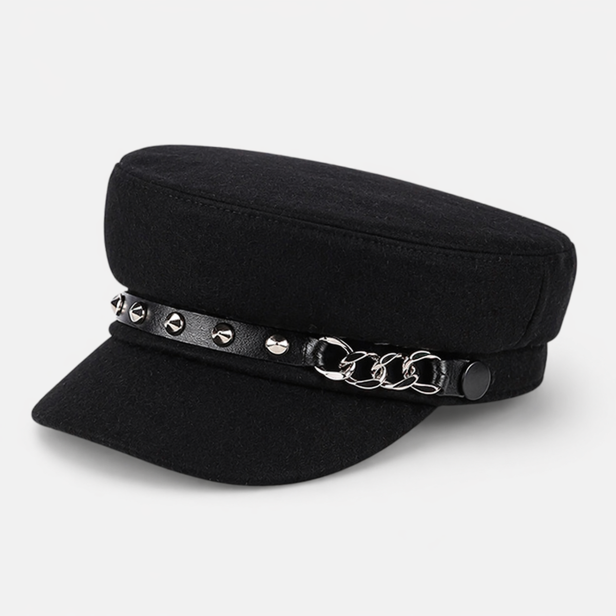 Casquette Gavroche Noir avec Détail sur la visière