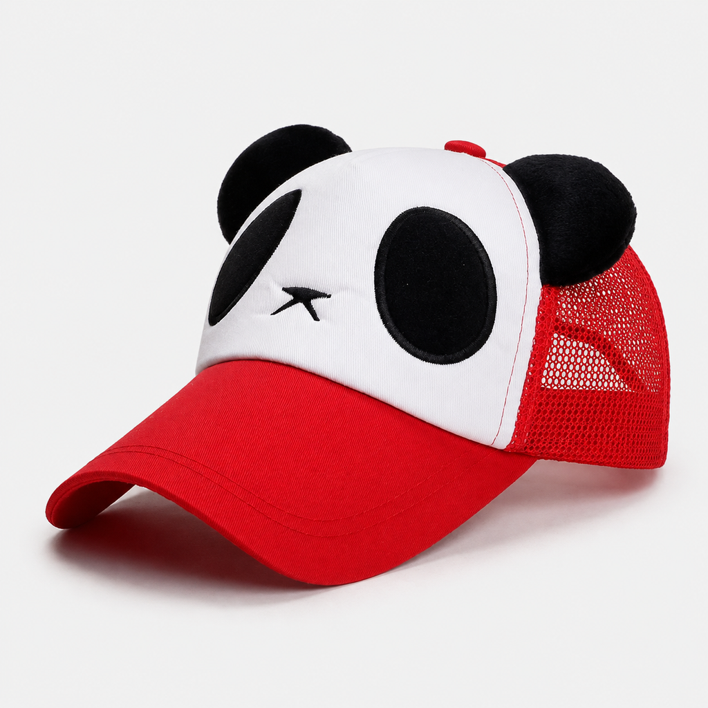 Couvre-Chef Panda Rouge Blanc Et Noir