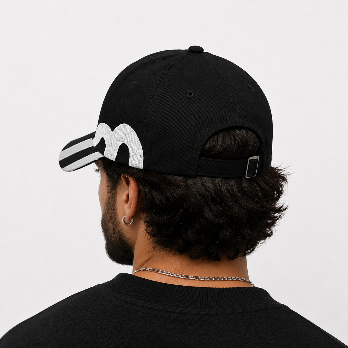 Couvre-Chef Noir Et Blanc En Coton