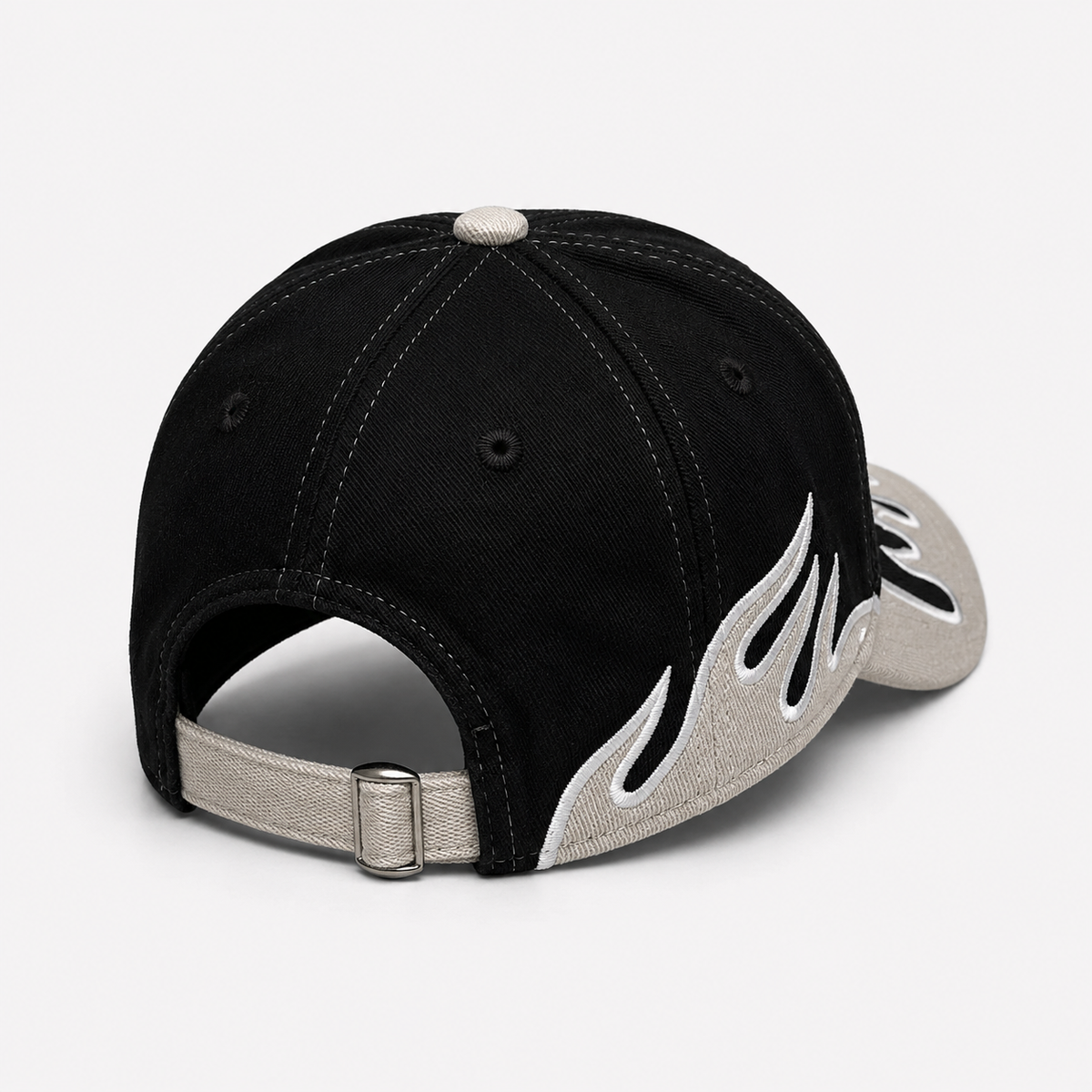 Couvre-Chef Bicolore Noir Et Beige En Coton
