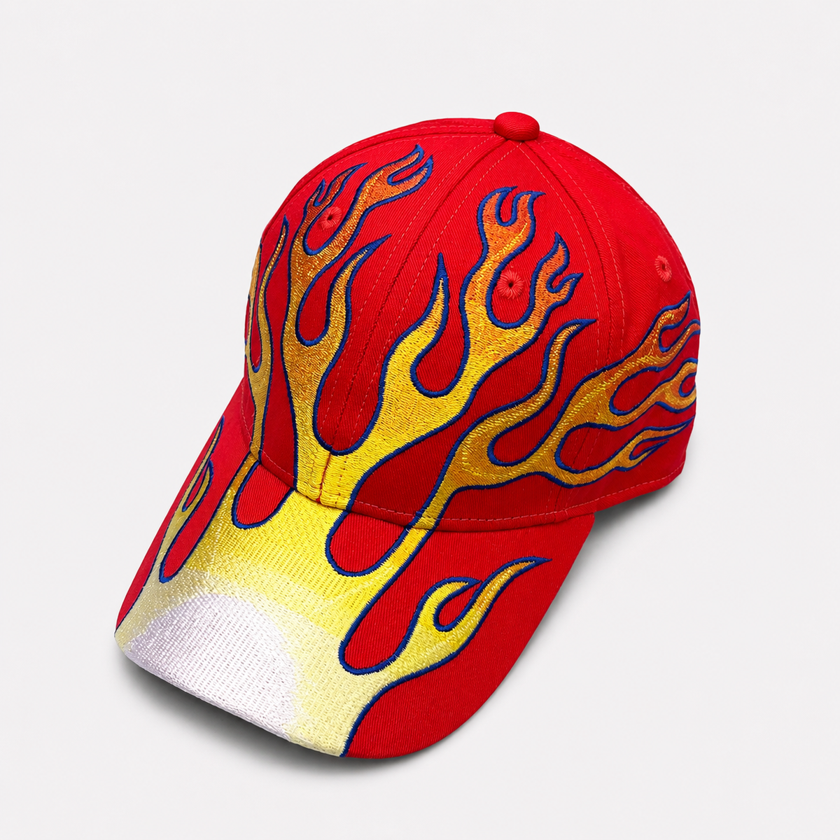 Couvre-Chef Motif Flammes Brodé Coton