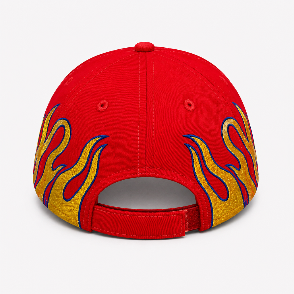 Couvre-Chef Motif Flammes Brodé Coton