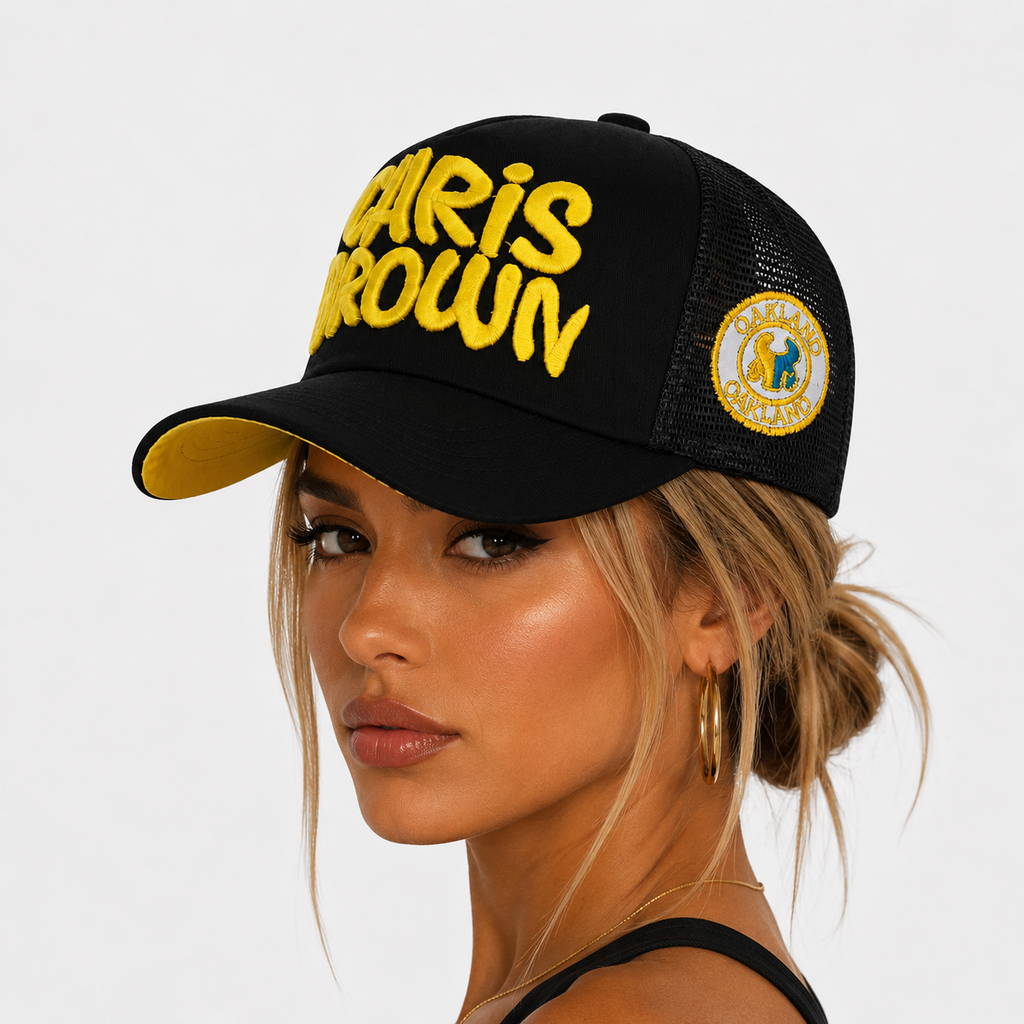 Couvre-Chef Trucker Noir Et Jaune