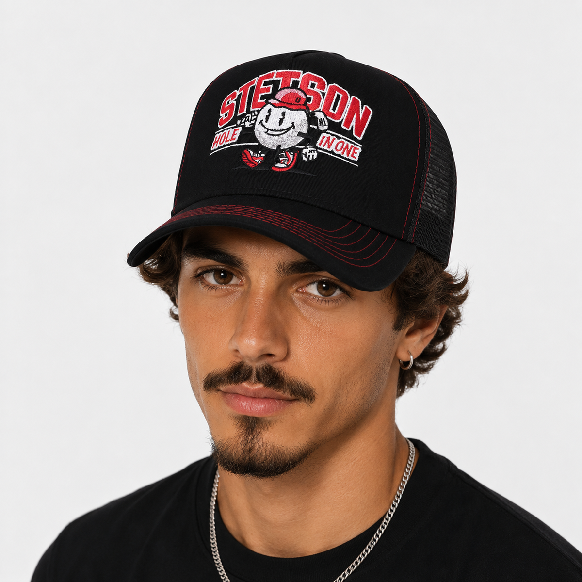 Couvre-Chef Trucker En Maille Broderie Bonhomme De Neige