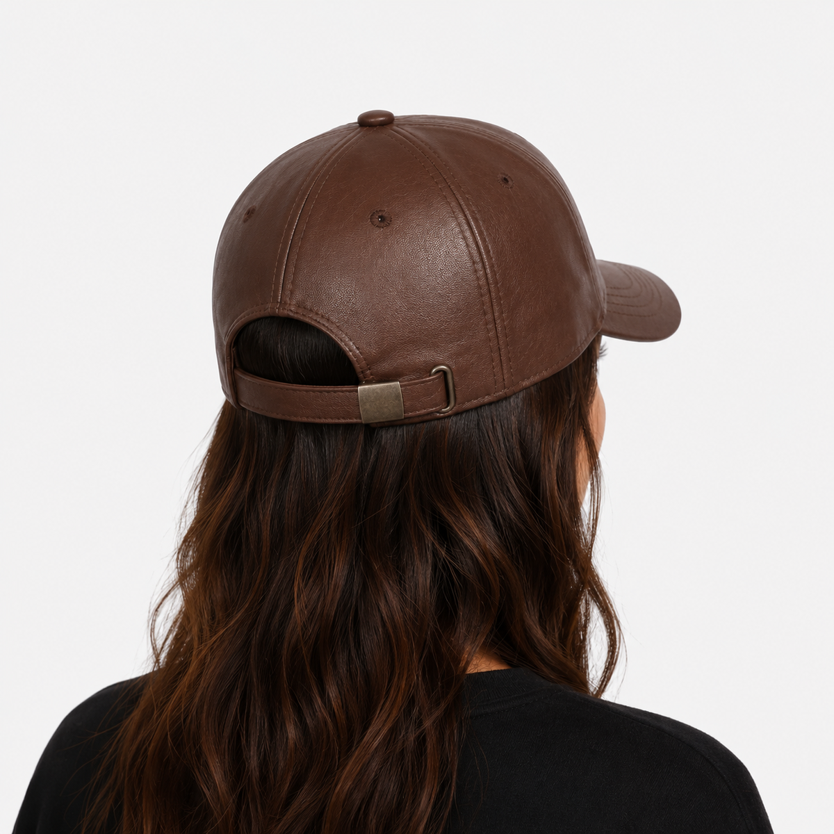 Casquette Cuir Marron Vintage Unisexe