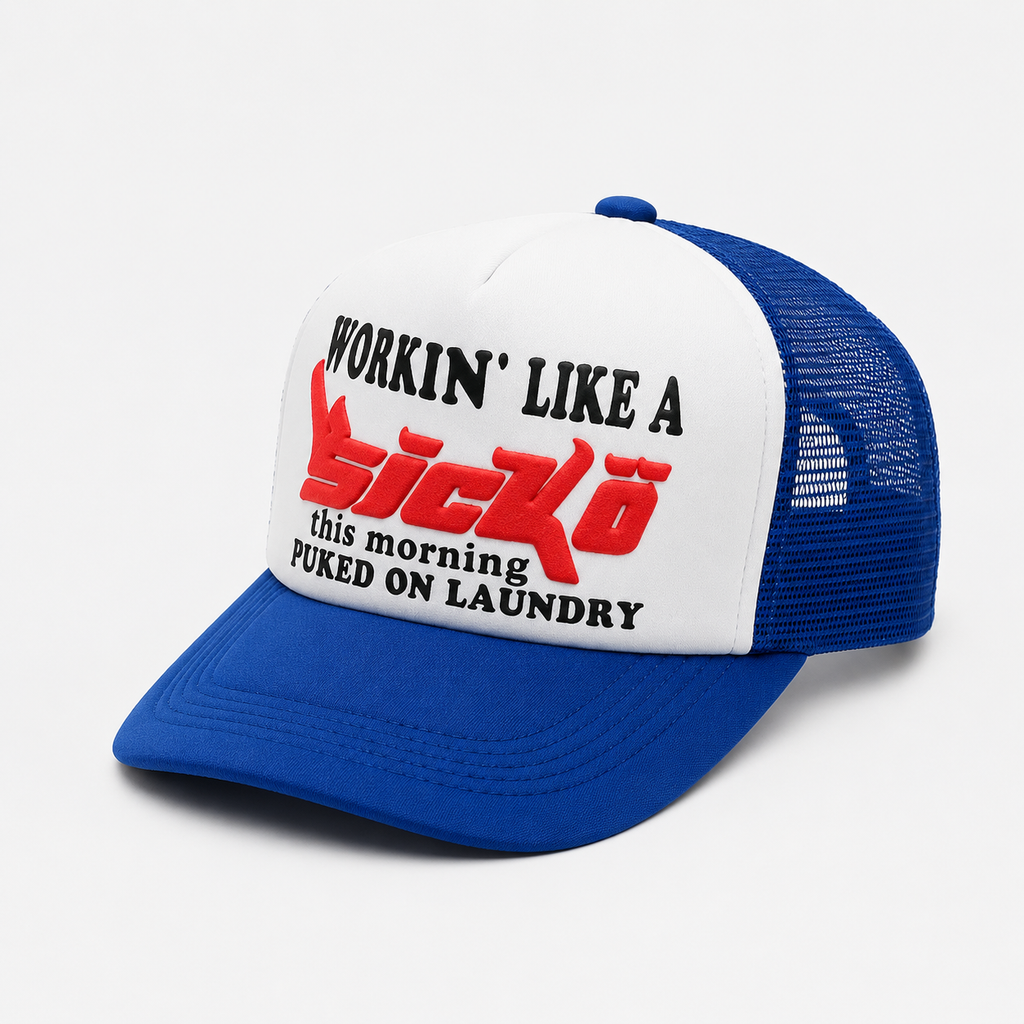 Casquette Trucker Bleue Style Vintage