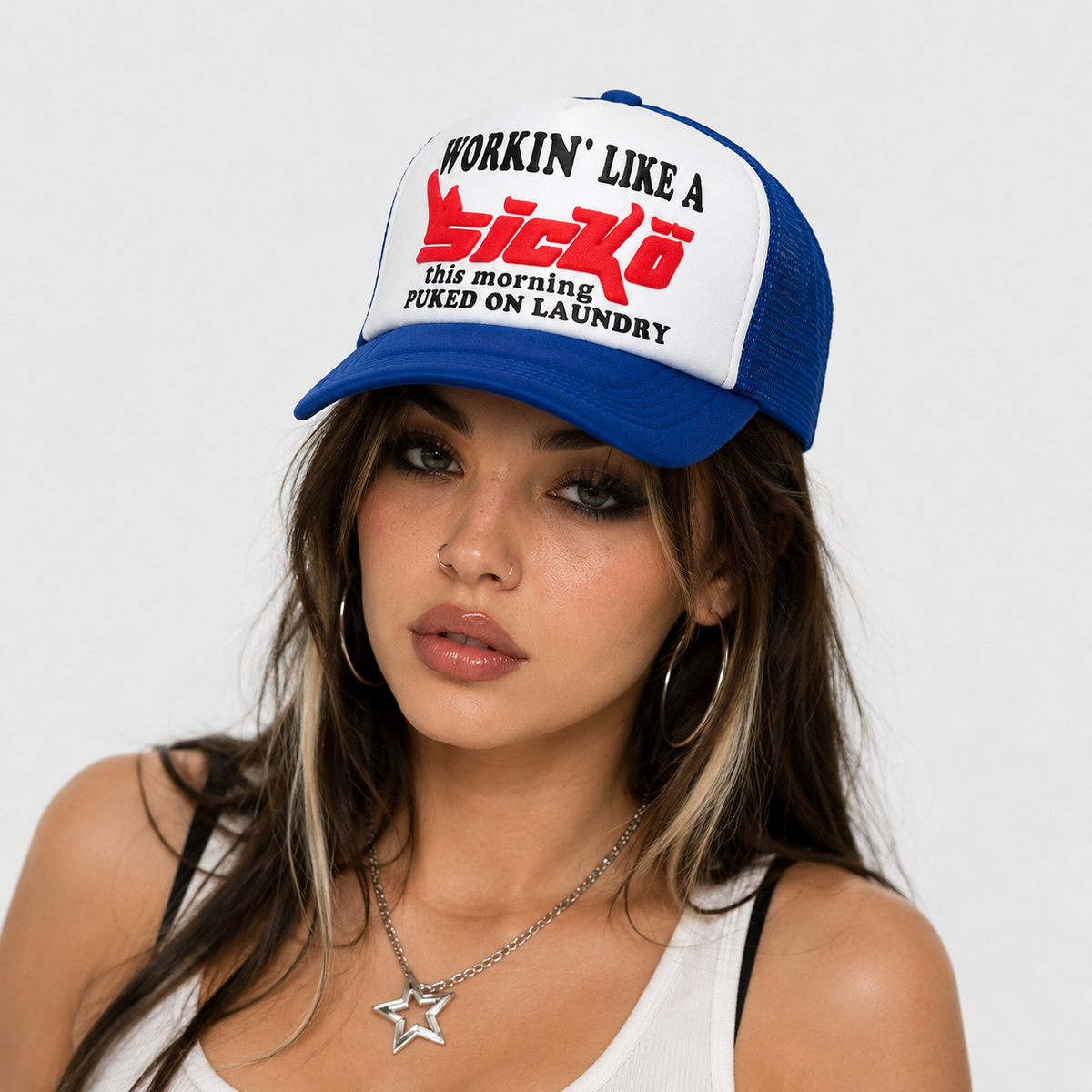 Casquette Trucker Bleue Style Vintage